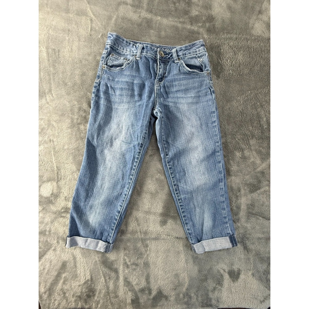 Justice Girls 14R Simply Low Capris Denim Jean Rolled Hem